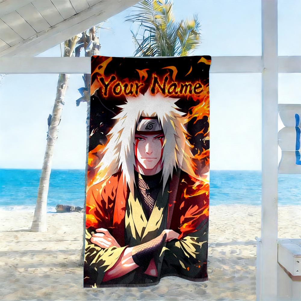 Naruto Character Customizable Name Beach Towel High Absorbency & Quick-Dry Portable for SwimmingBeachCamping Travel Beach AccessoriesGym