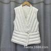 Light Down Vest Women's Short Autumn and Winter V-neck Liner Bottoming Vest White Duck Down Slim-fitting Vest