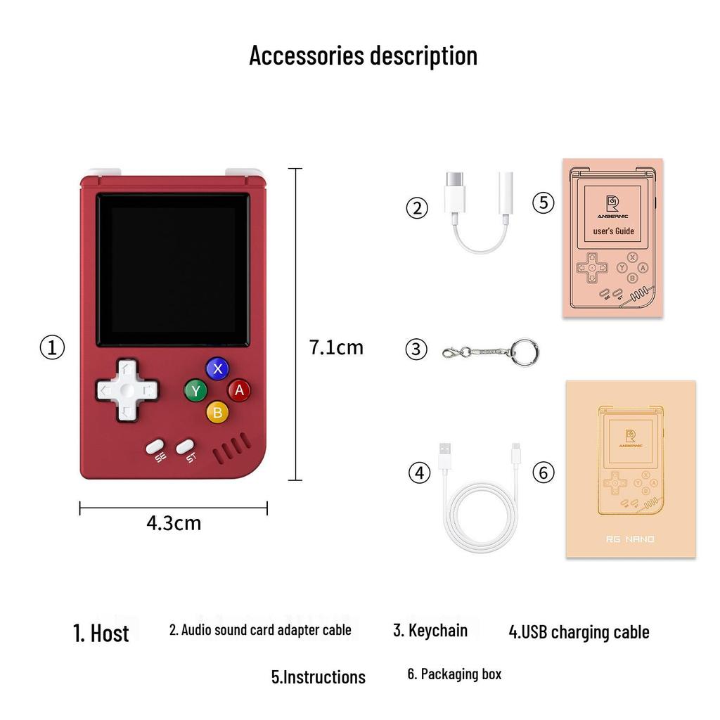 RG Nano Mini Open Source Handheld Retro Game Console & MP3 Player Keychain