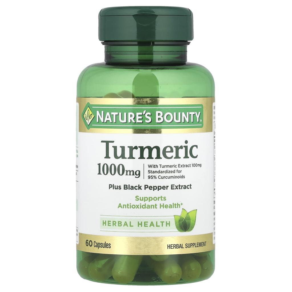 Nature's Bounty With Turmeric and Black Pepper Extract, 1,000Mg, 60 Capsules