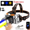 VASTFIRE New RGB LED Headlamp White Zoomable Fishing Headlight Green/UV 395NM Ultraviolet Head Torch Red/Blue Hunting Flashlight