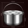 Camping Cookware Outdoor Cooking Stainless Steel Pot
