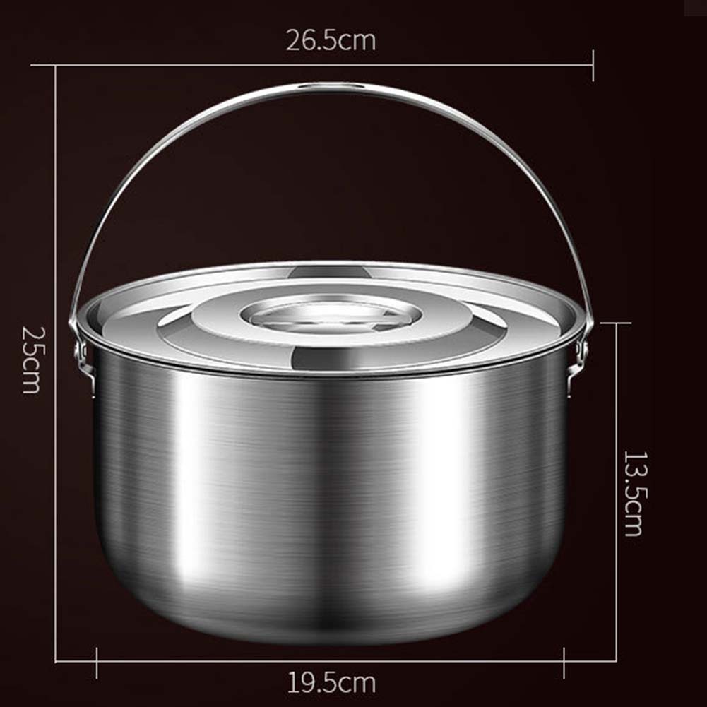 Camping Cookware Outdoor Cooking Stainless Steel Pot