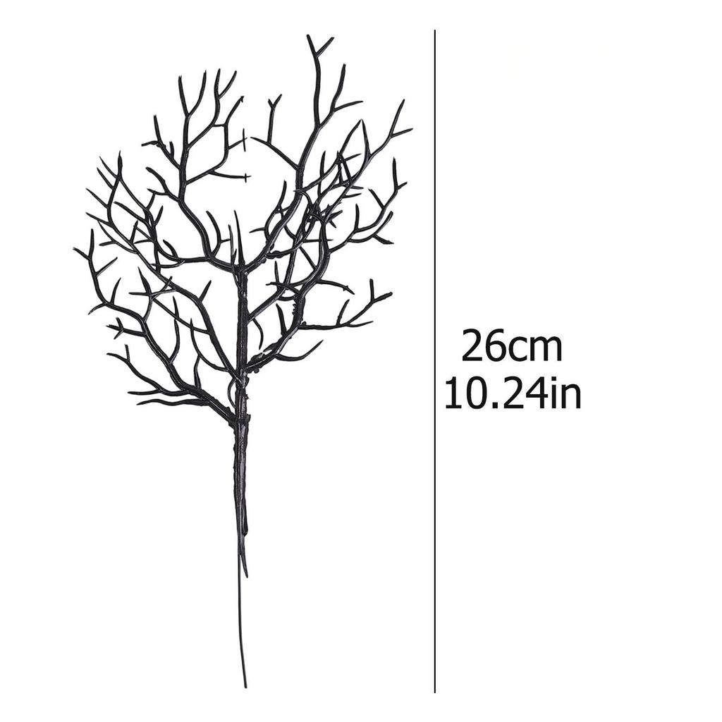 Artificial Black Branches Halloween Fake Leaves Stem Plants Flower Home Decoration Halloween Theme Branch Party Decor Supplies