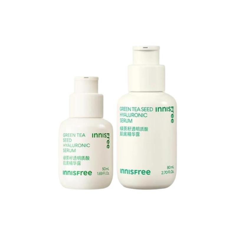 Innisfree Успокаивающая увлажняющая восстанавливающая эссенция с семенами зеленого чая и гиалуроновой кислотой Базовое сыворотка-50мл80мл флакон зелёный
