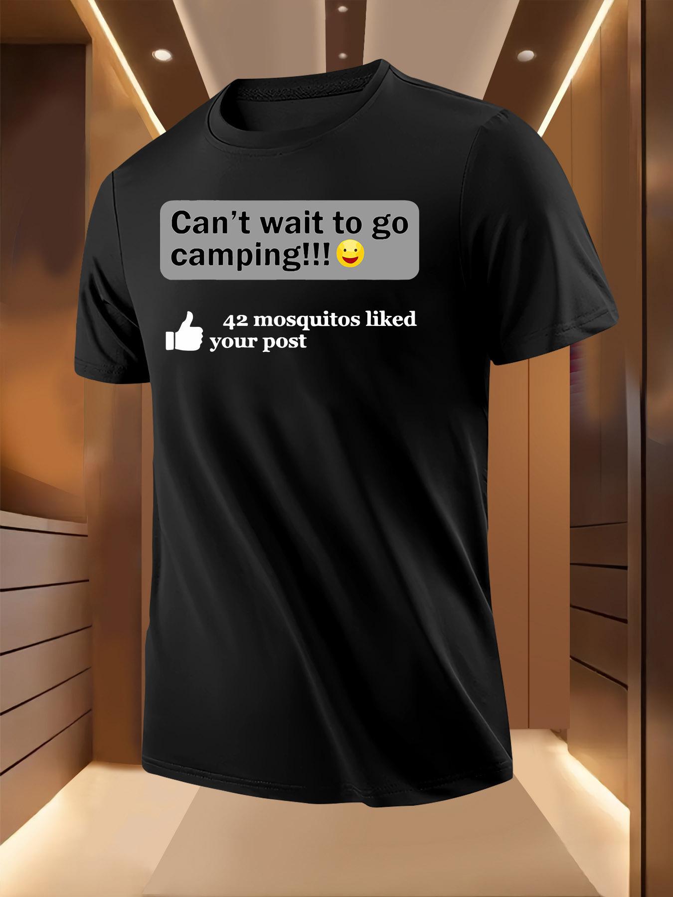 Camping Mosquito-Themed Tshirt - Breathable Lightweight P... M