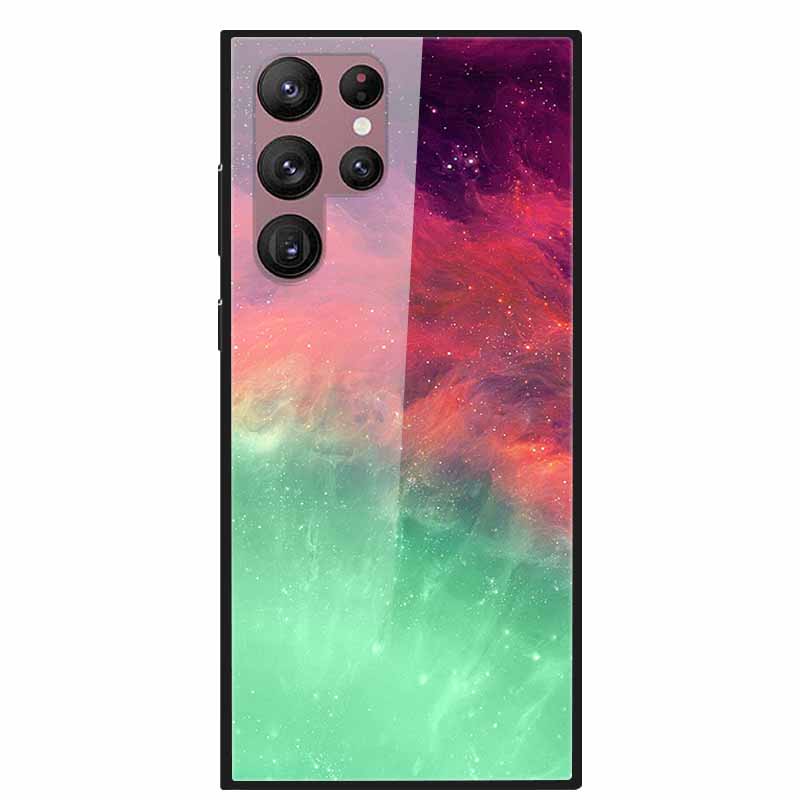 For Samsung Galaxy S22 Ultra 5G Phone Case Tempered Glass Back Cover Hard Case For Samsung  S22 Plus S 22 Capa Shell Funda Coque