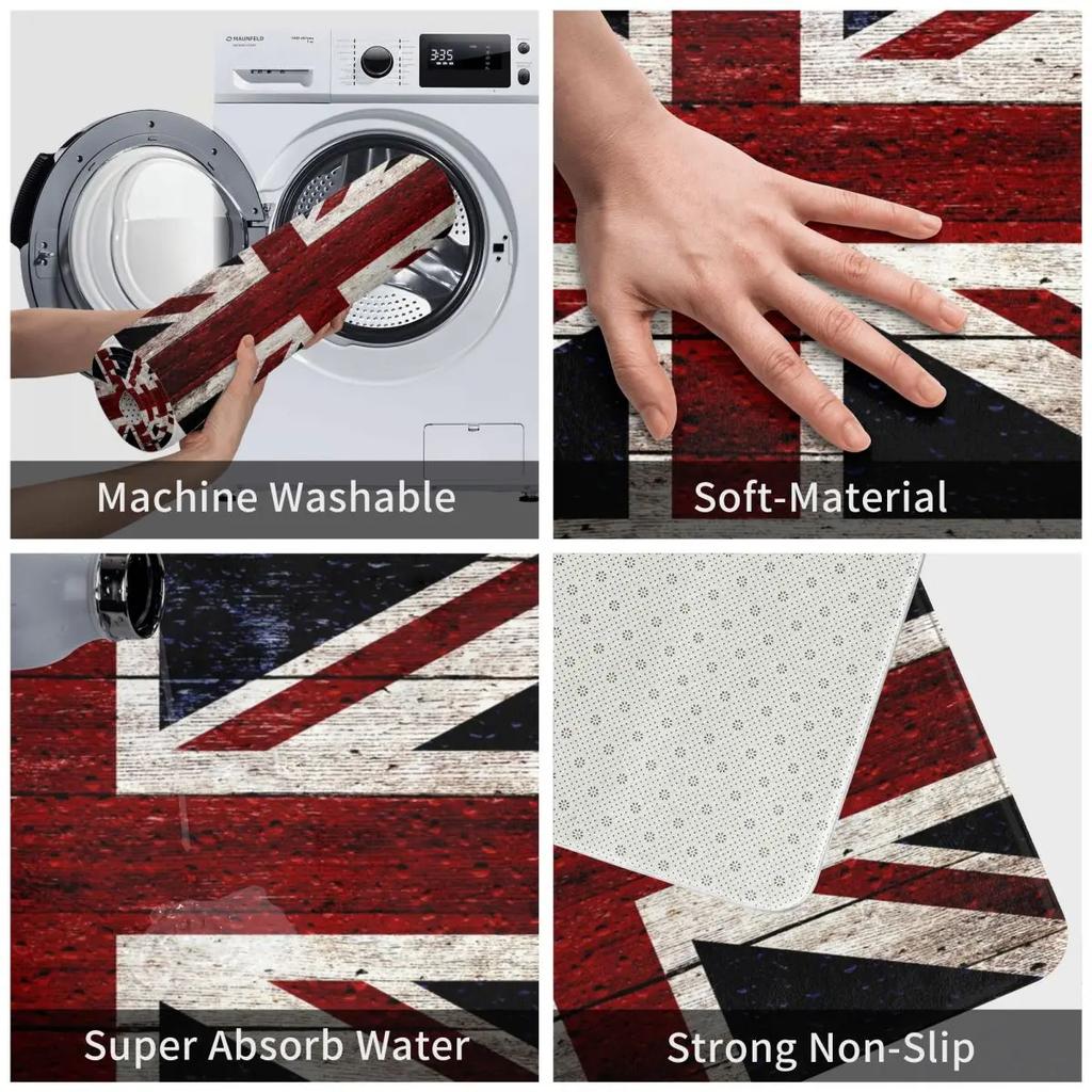 Union Flag Doormat Bathroom Printed Soft Mat Kitchen Door Floor Hallway Uk Kingdom Country Absorbent Floor Rug Door Mat Area Rug