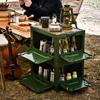 ZISIZ Outdoor Folding Storage Box with Wooden Lid