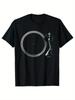 Vintage Vinyl Record PlayerMusic Lovers with DJ Turntable Design100 Cotton Oneck Short Sleeve Printed Mens Tshirt