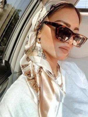 Sommer-Design Halstuch 90*90cm Damenschal Sonnenschutz Foulard Schal Hijab Damen Haare Hijab-Wickel Halstuch Bandana
