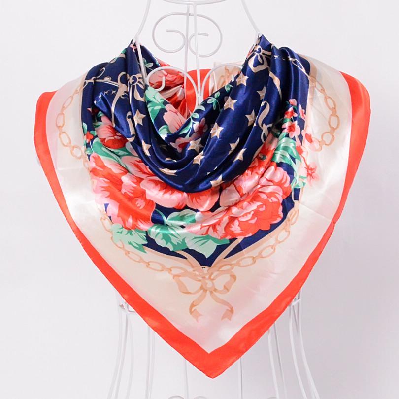 [BYSIFA] China Silk Scarf Shawl For Women  Winter Peony Chain Design Large Square Scarves Wraps Spring Autumn Head Scarves