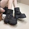 Thick-soled Martin Boots Women's 2025 Autumn New Trouser Tube Short Boots British Style Retro Height-increasing and Thin Locomotive Boots