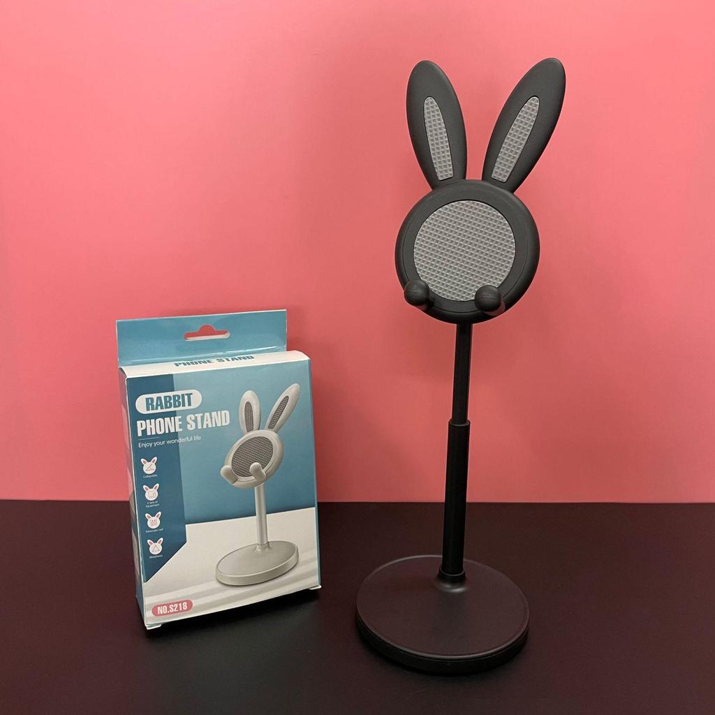 Creative Dorm Desk Retractable Long-Eared Rabbit Phone Holder for Live Streaming