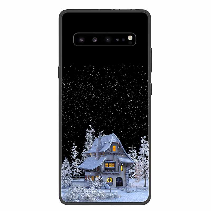 Christmas Phone Cases For Samsung Galaxy S10 /Galaxy S10e /Galaxy S10 Plus Case Black Silicone Soft Santa Claus TPU Bumper Funda
