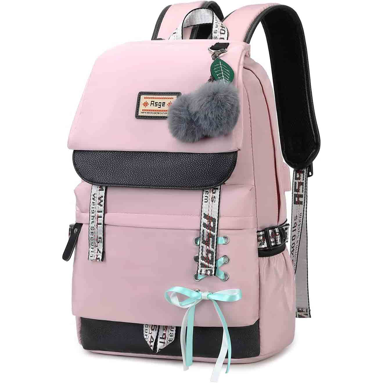 

Рюкзак Asge для девочек, детский школьный рюкзак, детский рюкзак для книг, женский повседневный рюкзак розовый