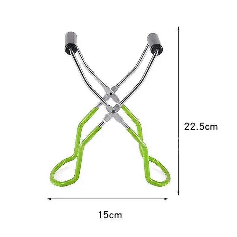 NewCanning Jar Lifter Stainless Steel Can Tongs Clip Heat Resistance Anti-clip Mason Jar Lifter Glass Bottle Holder Kitchen Tool