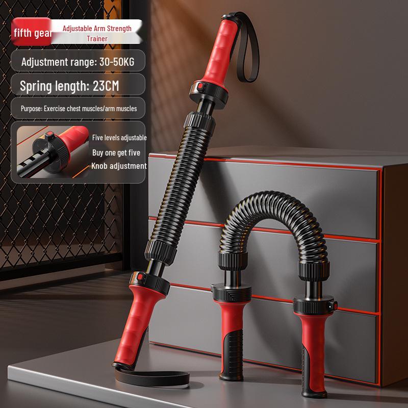 Adjustable Spring Arm and Grip Strength Trainer for Men's Home Fitness