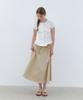 CLUNY Wide Tie Flare Long Skirt - Beige
