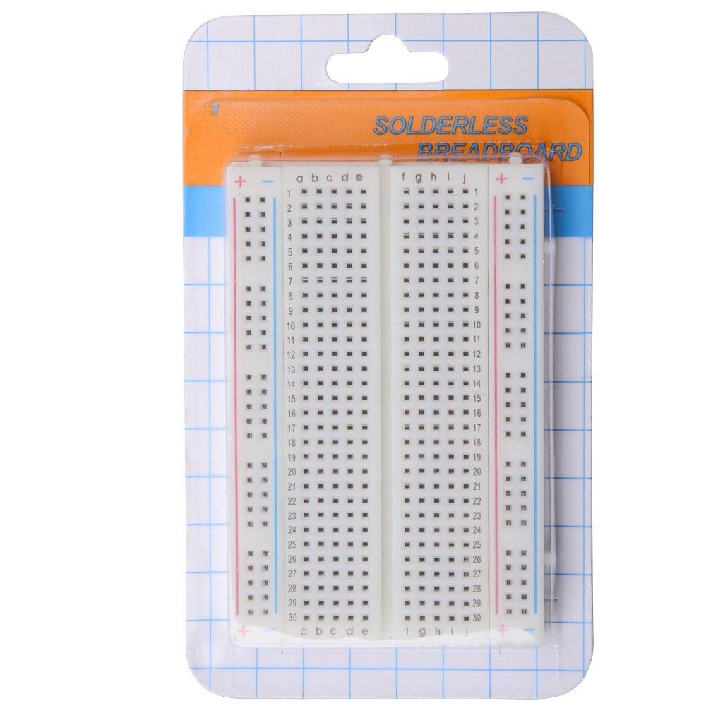 Low Voltage Labs - Solderless Breadboard 400 Tie Point for Prototyping (White)