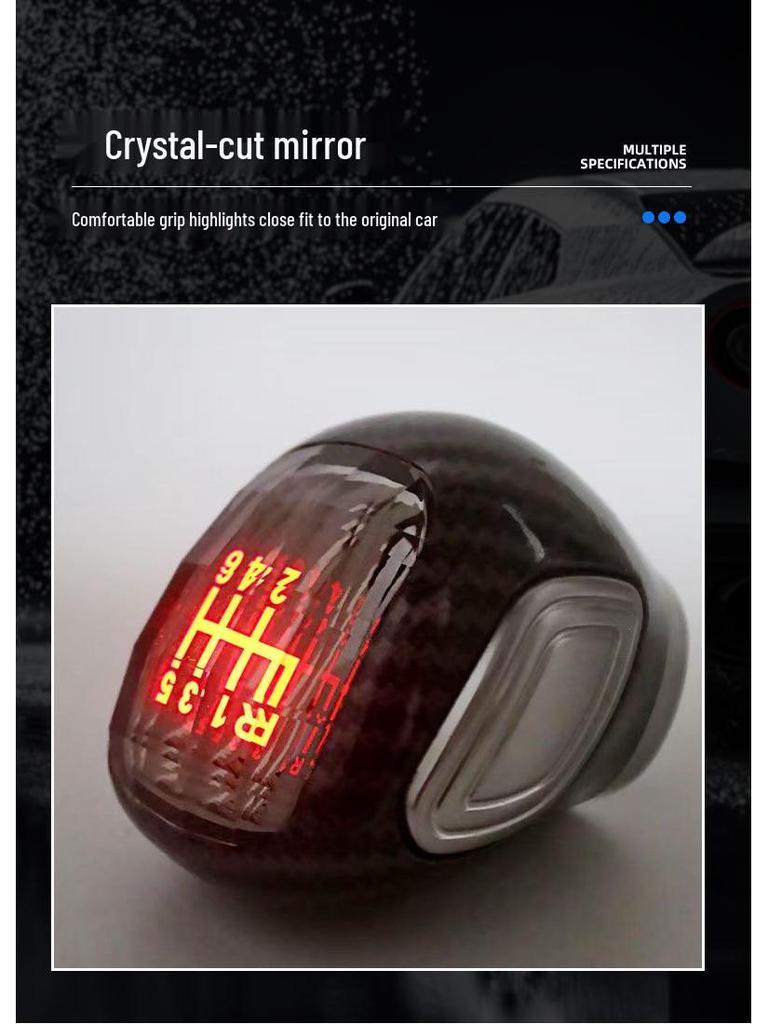 Buton iluminat din cristal pentru schimbător de viteze manual cu funcție de ridicare pentru marșarier