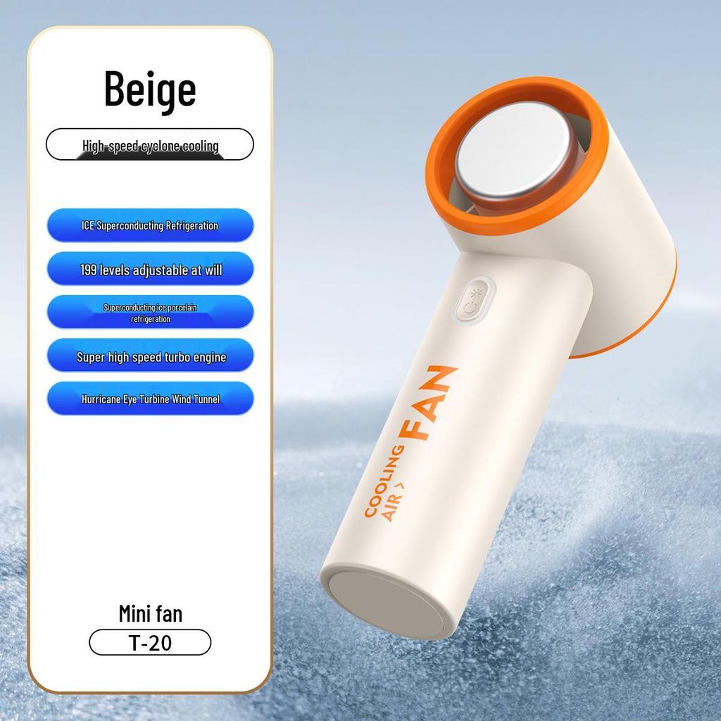 T20 Compact Handheld Fan: High-Speed, Long Battery, USB Rechargeable for Outdoor Cooling