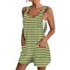 Womens Summer Casual Sleeveless Romper Loose Striped Tied Shorts Overalls Jumpsuit With Pockets 2025 Clothes