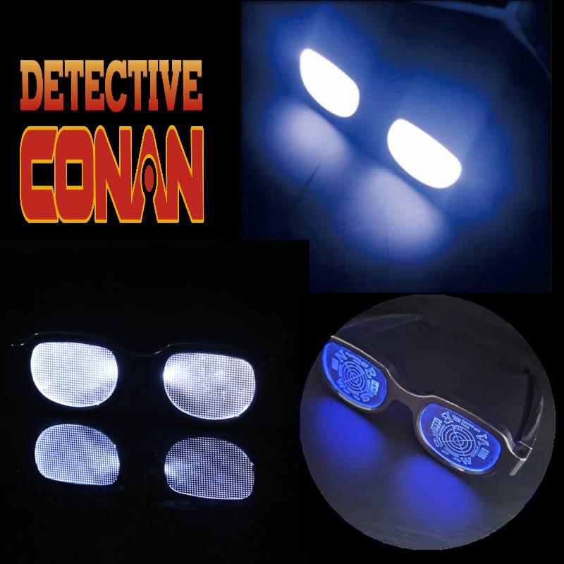 Famous Conan Detective Light Up Glasses Usb Rechargeable Animated Character Cos