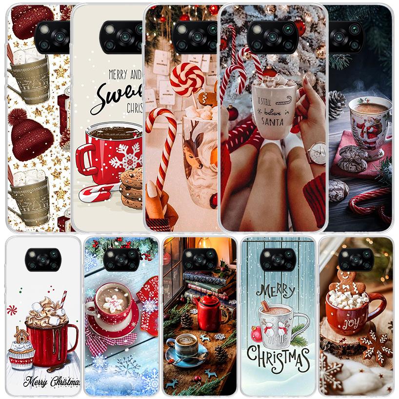 Winter Coffee Christmas Phone Case For Xiaomi Poco F7 Ultra X5 X6 X7 Pro M7 Redmi 15C 15 13C 13 12C 12 10C 10 10A 9 9C 9A 9T Cov