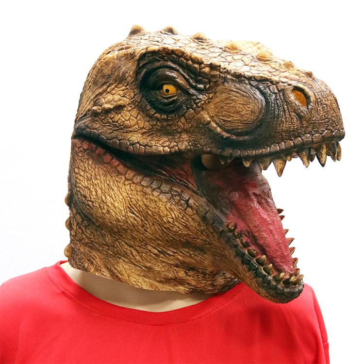 Halloween Latex Mask Jurassic World Dinosaur Mask Cartoon Animal Tyrannosaurus Rex Headgear Atmosphere Prop