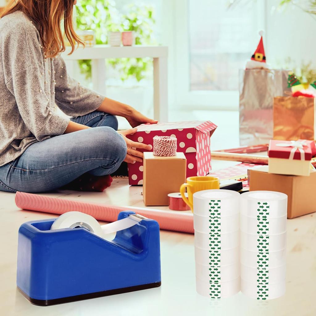 JACMD 12 Rolls Clear Tape, Transparent Tape Refills, Gift Wrap Tape 3/4 * 1000 inch for Gift Wrapping for Office, Home, School