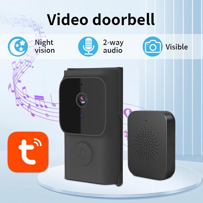 Tuya Wireless Smart Video Doorbell APP Remote Control Two-Way Intercom High-Definition Night Vision Infrared Home Security Bell