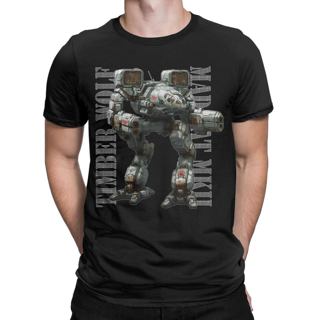 Mech Timber Wolf Madcat MKII TShirt for Men  Funny Pure Cotton Tees Crew Neck Short Sleeve T Shirts Gift Idea Tops