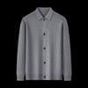 ROMON Men's Casual Solid Color Knit Lapel Cardigan