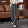 Women's Spliced High-Waist Wide-Leg Pants