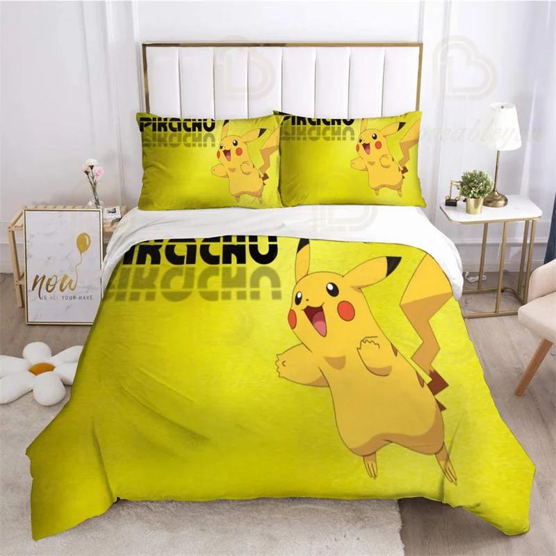 Mewtwo Bedding Set 3pcs EU AU US King Kids Duvet Cover Quilt Pillowcase Double Size Bedroom Bed Linen Decoration