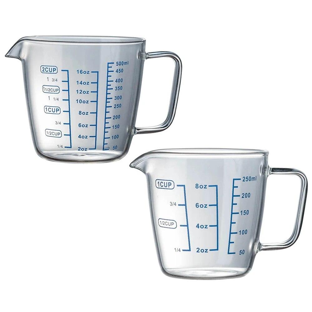 Borosilicate Glass Measuring Cup Clear Scale Transparent Mug Espresso Coffee Juice Single-mouthed Drinkware Cup