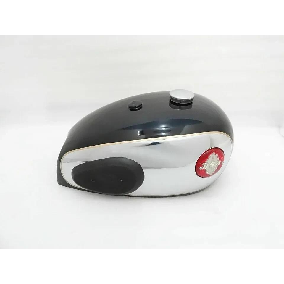 BSA A7 A10 Petrol Tank With Cap & Knee Pad & Badge Black Painted Chrome |Fit For