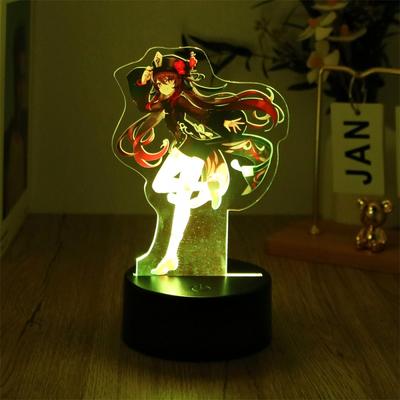 Genshin Impact LED Night Light Zhongli HuTao Xiao Shenhe Anime 3D Lamp for Bedroom Decor Moon Lamp Birthday Best Gifts Luces