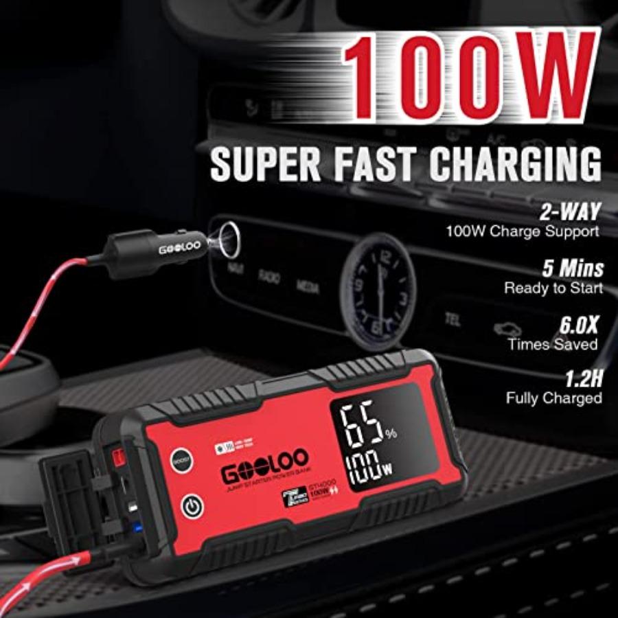 GT4000 Arctic Jump Starter with -40℉ Pre-Heating Tech for Cold-Start4000A 100W Two-Way Fast-Charging 12V SuperSafe Portable Bat