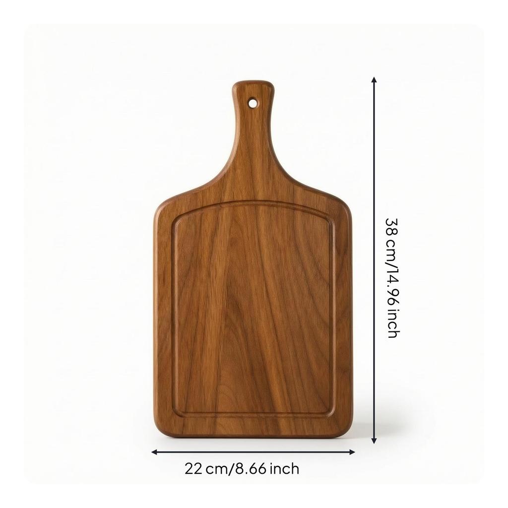 Wood Cutting Boards with Handle Walnut Smooth Butcher Block for Kitchen,