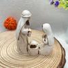 Resin Nativity Set Adorable Desktop Display for Christmas Easter Hanukkah Thanksgiving and Father's Day