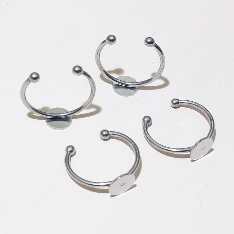 10pcs 6-12mm Stainless Steel Craft Ring Cabochons Blank Base Setting Flat Bezel Tray DIY Jewelry Making Accessories Findings