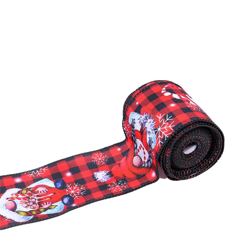 1pc Christmas Ribbon Diy Christmas Tree Decoration Color Strip Santa Claus Bow Ribbon