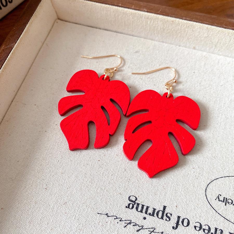Ankola Red Spray Paint Love Ear Buckle Earrings Hong Kong Style Sweet Versatile Commuter Earrings Light Luxury High-end Earrings Women