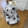 American Retro Old Ripped Star Printed Baseball Cap Women's Wide Brim Trendy Cool Hat Showing Face Small Cap