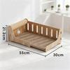 Large Wooden Cat Bed With Sisal Scratching Post Lounge Sofa Furniture For Indoor Pets Living Room Summer Cooling Pet Supplies
