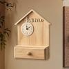 Creative Round Decorative Wall Clock with Storage Drawer, Silent, No Ticking, for Office, Kitchen,
