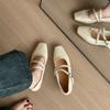 New Low Heel Silvery Women Mary Jane Shoes Fashion Shallow Soft Leather Shoes Ladies Concise Outdoor Pumps