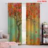 2 szt., Nadruk płaski 2D Minimalistyczne zasłony Kwiatowy pejzaż wiary Tkanina poliestrowa (bez pręta) Dekoracje do użytku domowego do sypialni